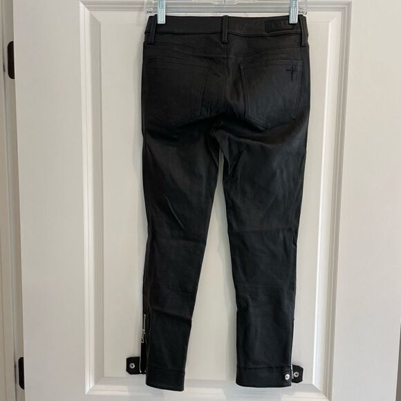 EUC RtA 100% Lamb Leather Pants Cropped Button Sz. 25 - Picture 3 of 7